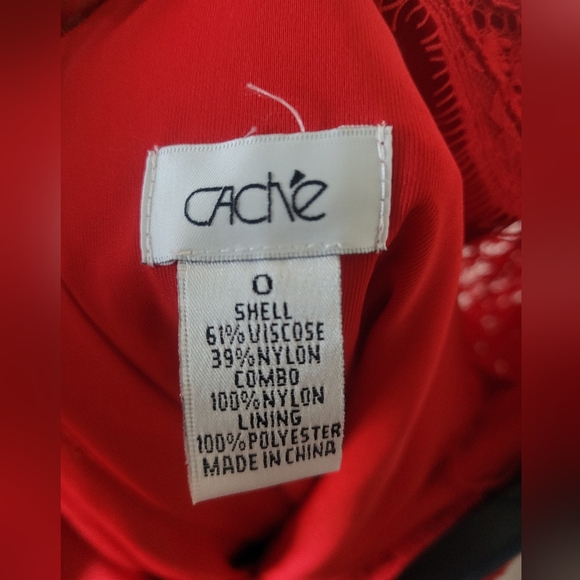 Cache Red Lace Bodycon Dress Size 0 - Picture 3 of 3